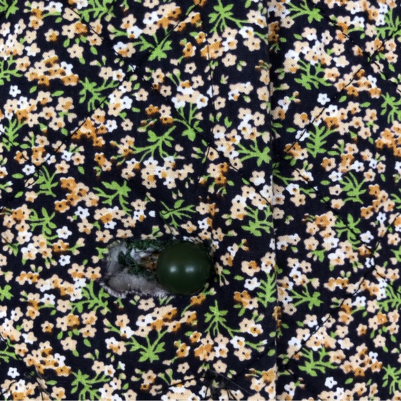 Vintage Cottagecore Robe Floral House Dress Grandma Quilted Nightgown Pockets - Picture 6 of 16